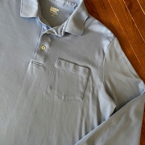 Lands' End Traditional Fit Long Sleeve Polo Men's LT - Picture 4 of 7
